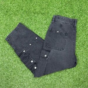 Isabel Marant Elore Black Denim Cargo pants Trousers size 38 or US size 6